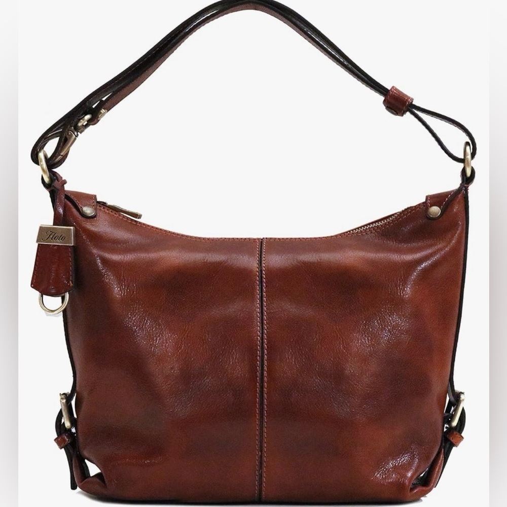 Floto Capri Full-Grain Leather Shoulder & Crossbody Tote Handbag New